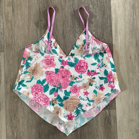 NWOT Free People It’s That Simple Floral Satin Cami Tank Top (S) - Picture 4 of 7